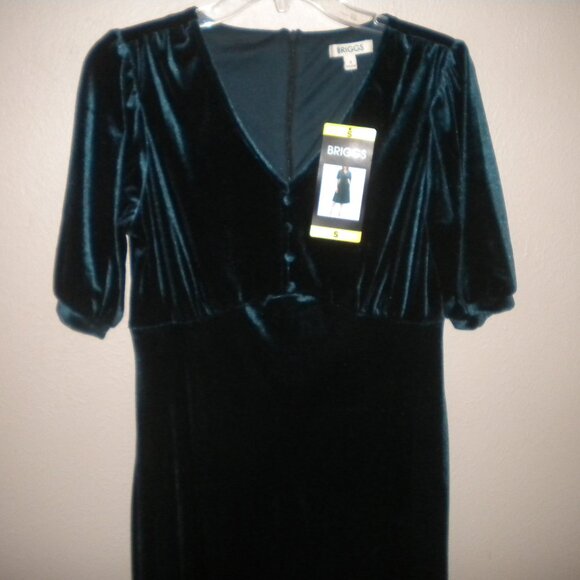 Briggs Womens Size Small Teal Soft Velvet Dress NWT - Picture 3 of 5